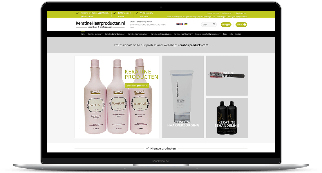 Keratinehaarproducten case study marketing SEO