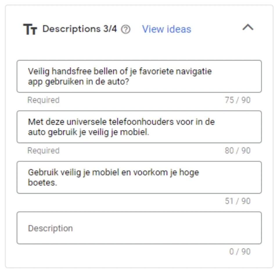 meta beschrijvingen testen met google ads