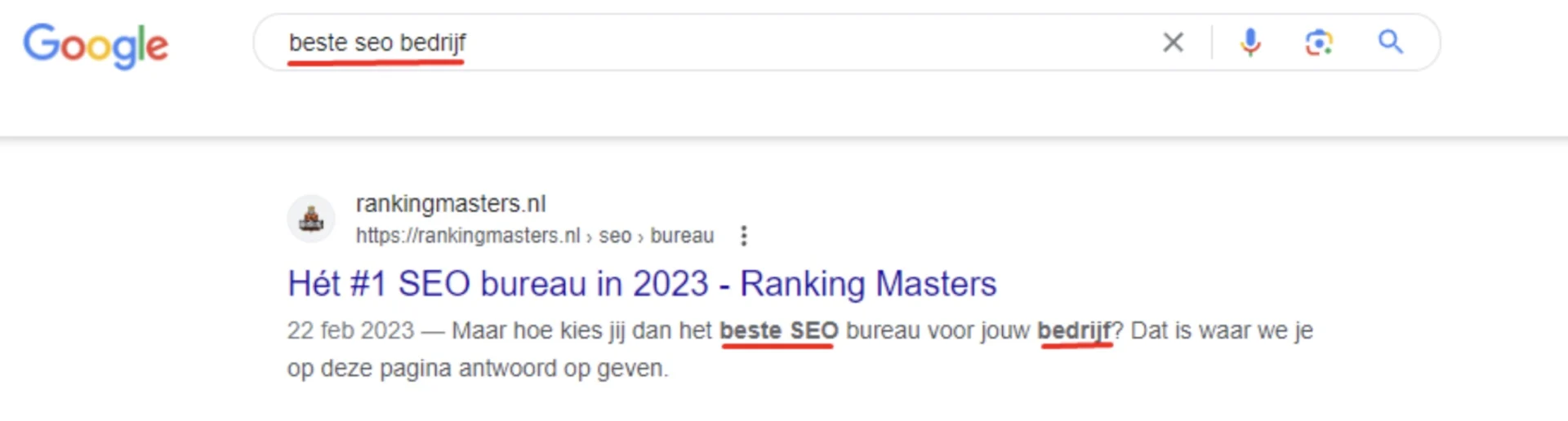 zoekwoorden in de meta beschrijving