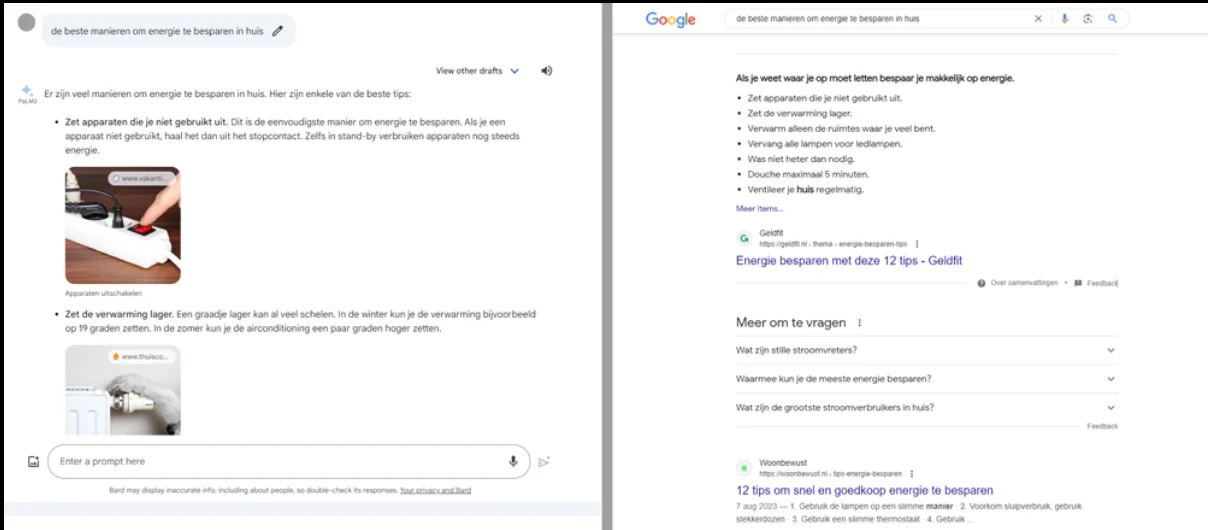Voorbeeld van Google Gemini