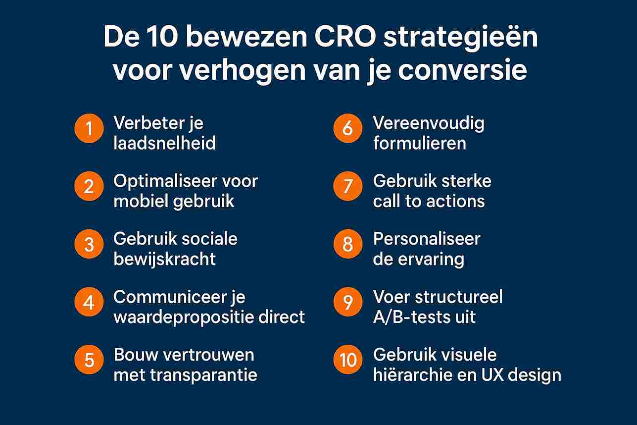 Welke 10 bewezen CRO strategieën verhogen je conversie structureel
