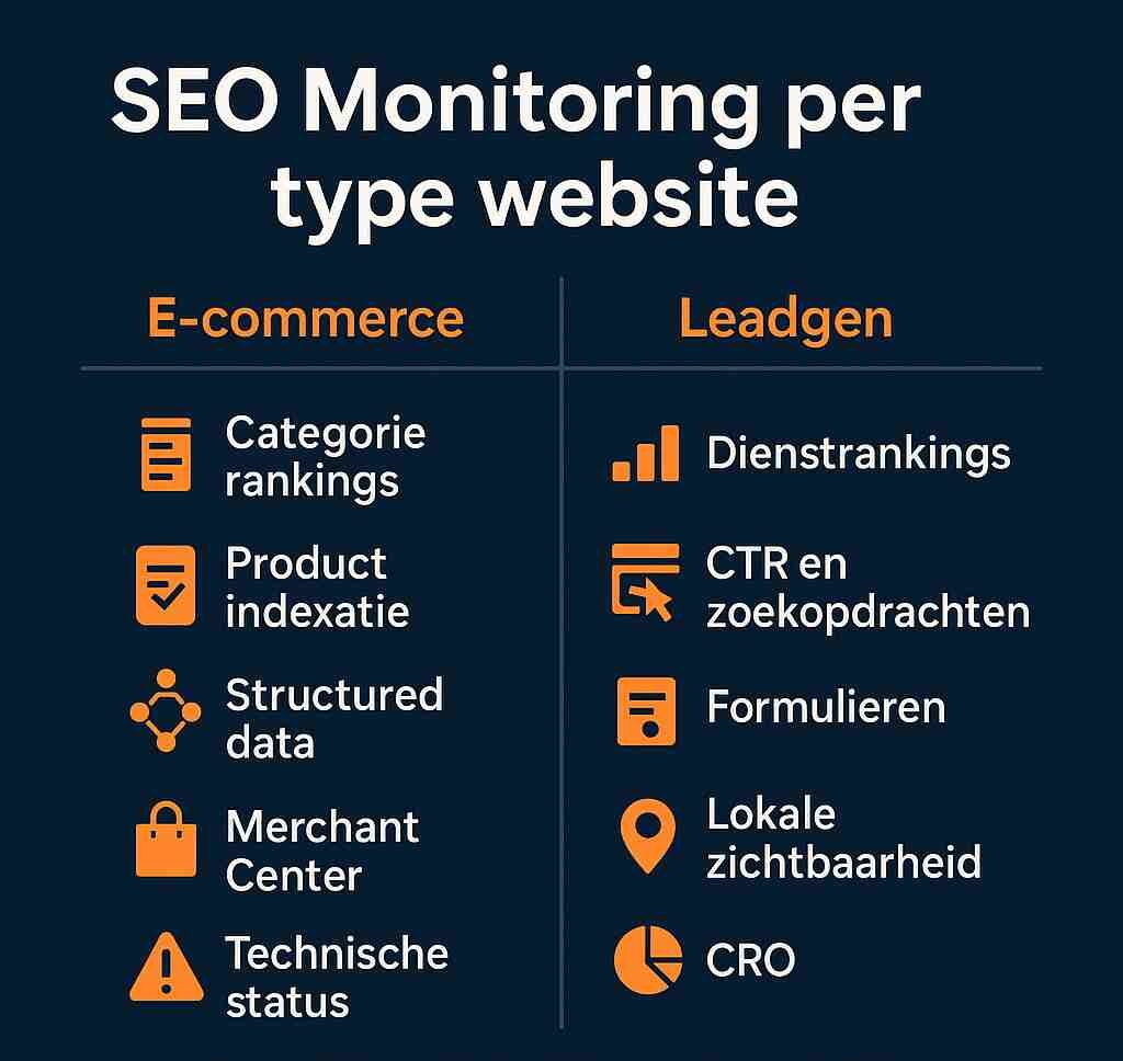 Hoe ziet een SEO monitoring workflow eruit voor e commerce en leadgen?