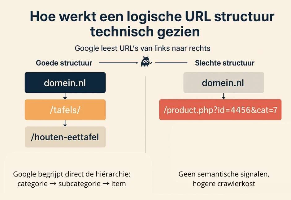 Hoe werkt de opbouw van een goede URL structuur technisch gezien?