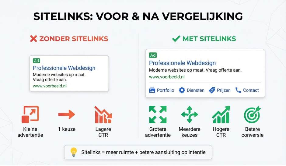 Wat zijn sitelinks in Google Ads precies?