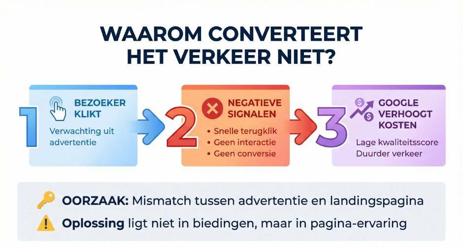 Oorzaak 6: Waarom converteert het verkeer niet op de website of landingspagina?