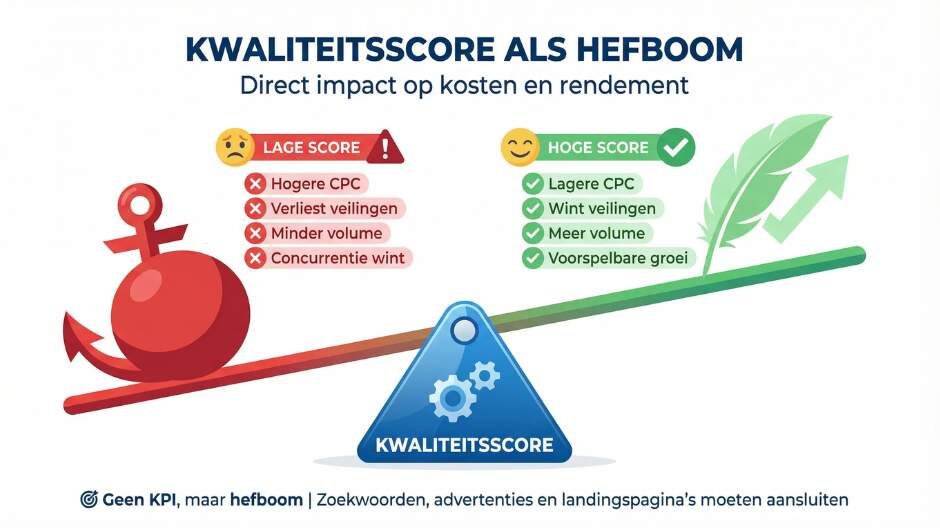 Wat betekent de kwaliteitsscore in Google Ads écht voor je kosten en rendement?