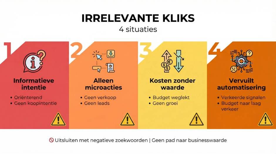 Wanneer spreek je in Google Ads eigenlijk van irrelevante kliks?