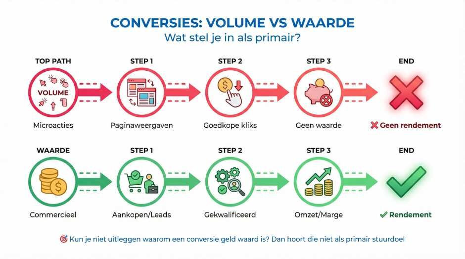 Welke conversies moet je wel en niet meenemen om verspilling te voorkomen?