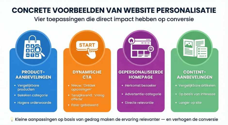 Wat zijn concrete voorbeelden van website personalisatie?
