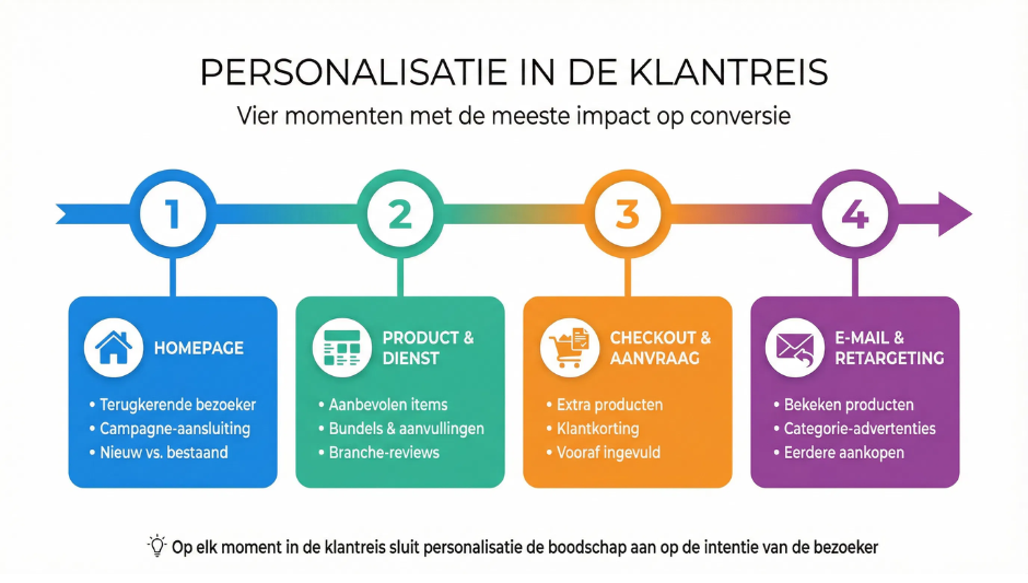 Waar in de klantreis heeft online personalisatie de meeste impact?